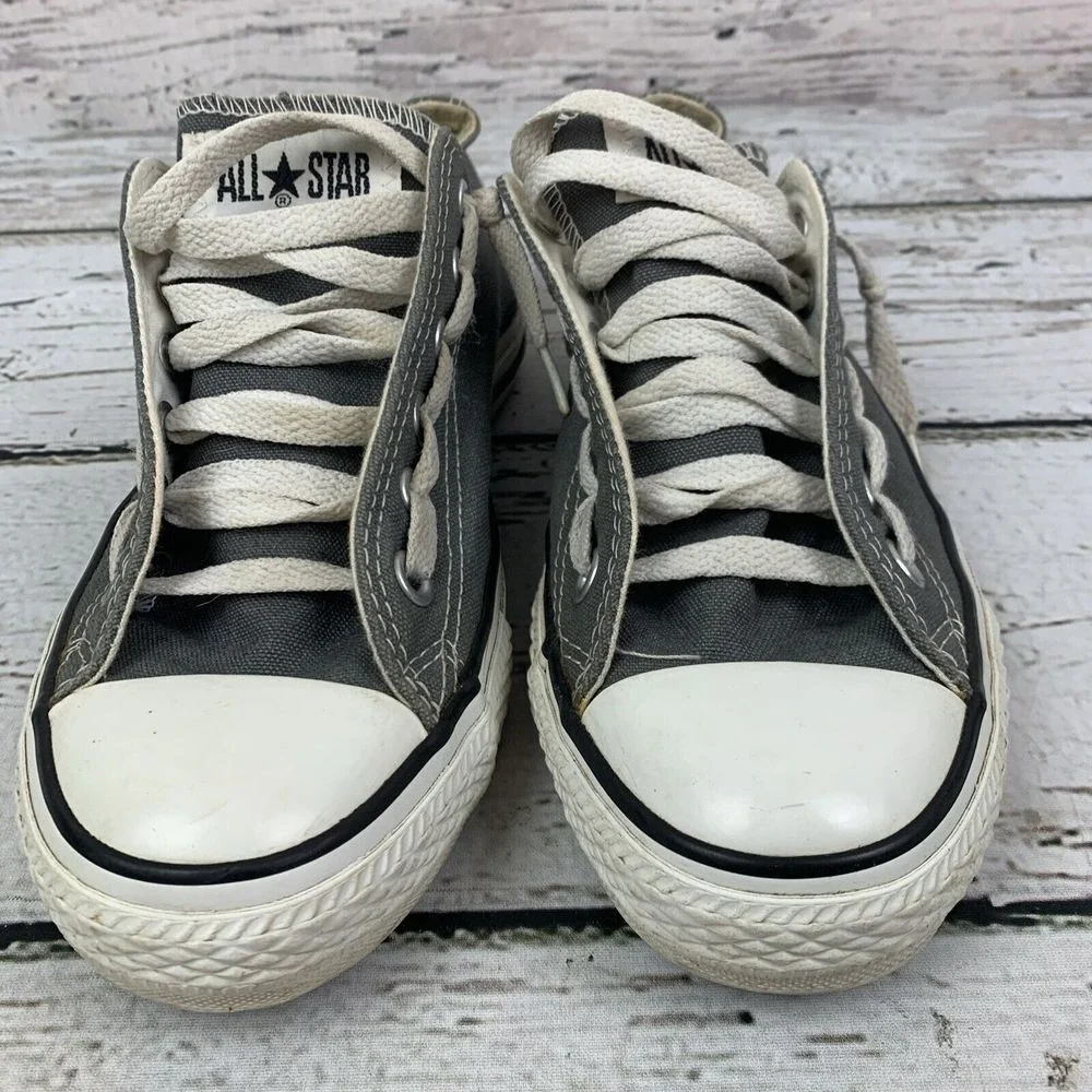 Converse [Size‎ Women's 7 Men's 5] Low Top Gray Canvas Sneakers Lace Up - Picture 4 of 10